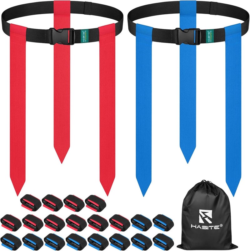 HASITE Flag Football Belts, 2/4/10/14/20 pcs of Adjustable Flag Football Set with Flags, Suitable for Youth Adults and Kids - Image 1